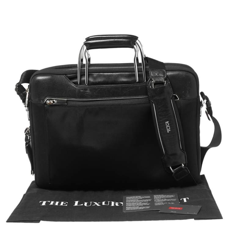 Pre Owned TUMI Black Nylon And Leather Hamilton Arrivè Briefcase