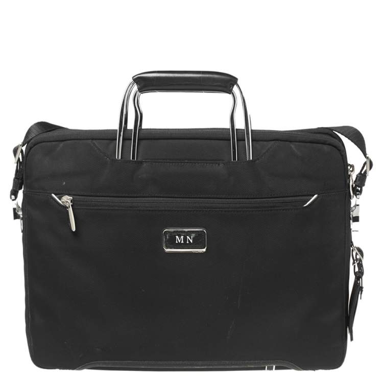 Pre Owned TUMI Black Nylon And Leather Hamilton Arrivè Briefcase
