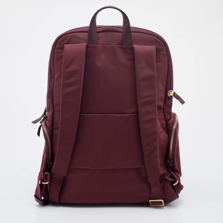 Pre Owned TUMI Burgundy Nylon Voyageur Carson Backpack