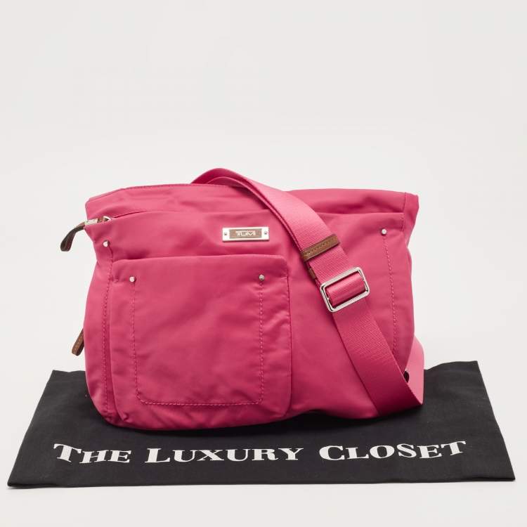 Pre Owned TUMI Magenta Nylon Voyageur Sumatra Crossbody Bag