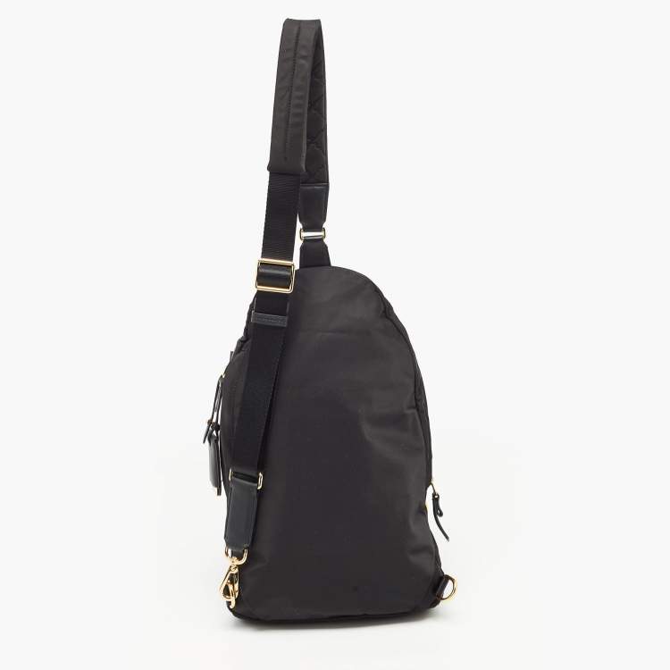 Pre Owned TUMI Black Nylon and Leather Sling Bag