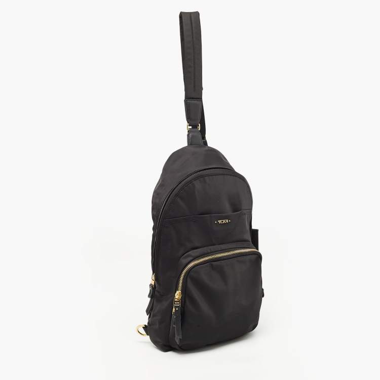 Pre Owned TUMI Black Nylon and Leather Sling Bag