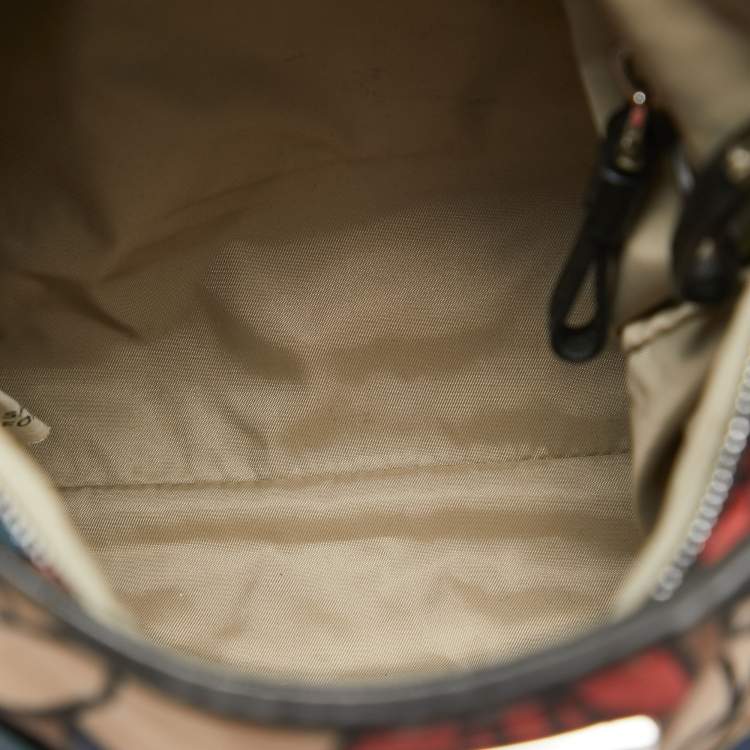Pre Owned TUMI Multicolor Printed Nylon and Leather Zip Messenger Bag