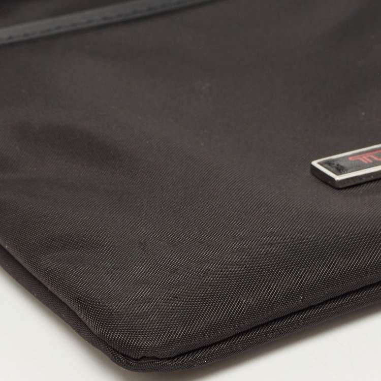 Pre Owned TUMI Black Nylon and Leather Pouch