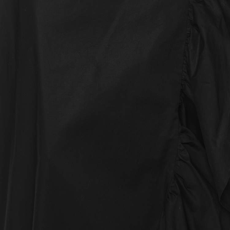 Pre Owned Twinset Black Cotton Ruffled Midi Skirt M