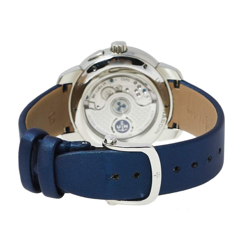 Pre Owned Ulysse Nardin Mother of Pearl Stainless Steel Diamonds Jade 3103-125/591.3 Women's Wristwatch 39 mm