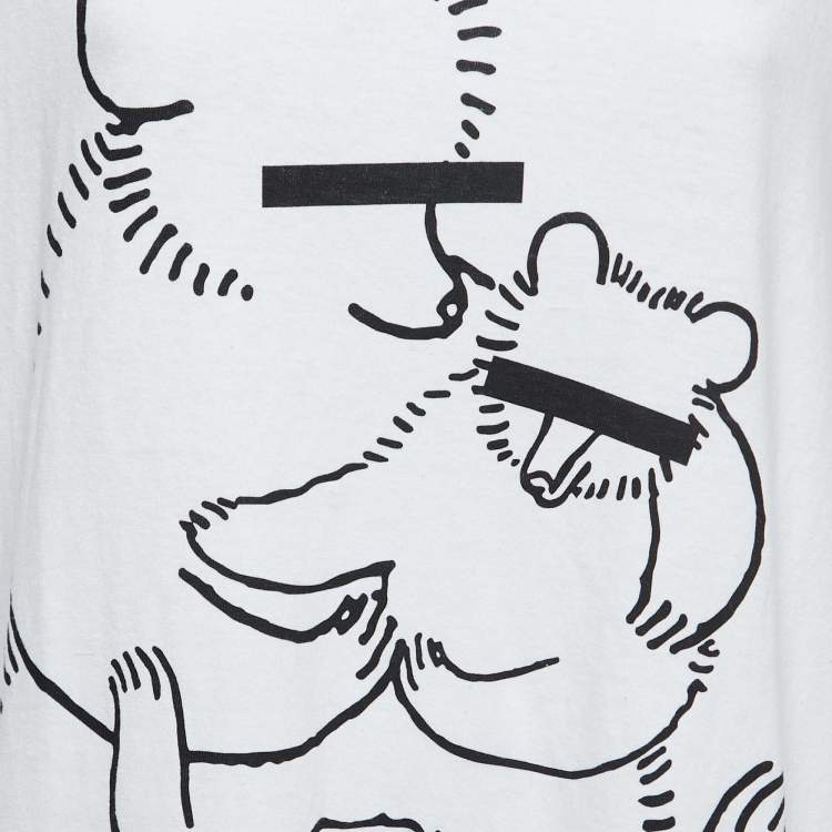 مملوكة مسبقًا Undercover White Printed Cotton Crew Neck Half Sleeve T-Shirt One Size