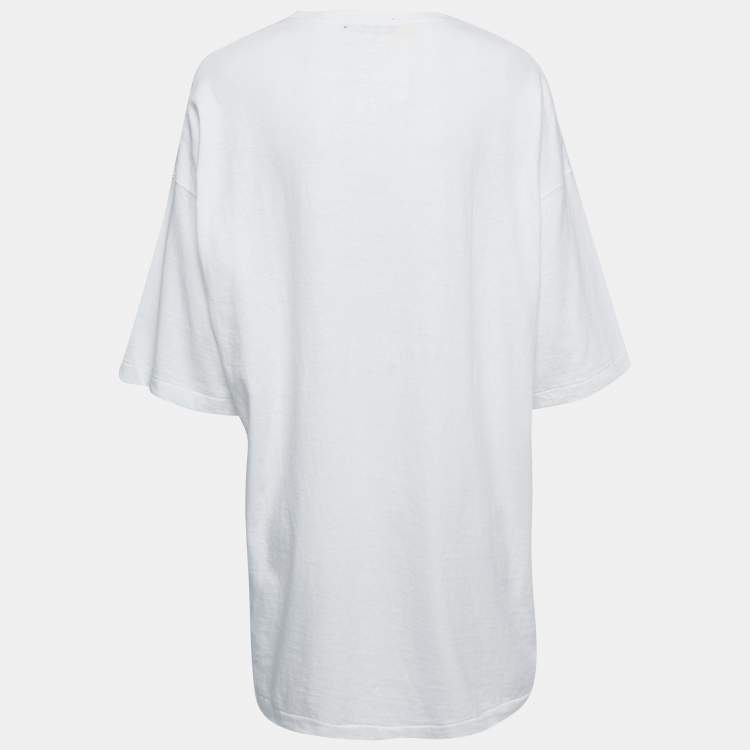 مملوكة مسبقًا Undercover White Printed Cotton Crew Neck Half Sleeve T-Shirt One Size