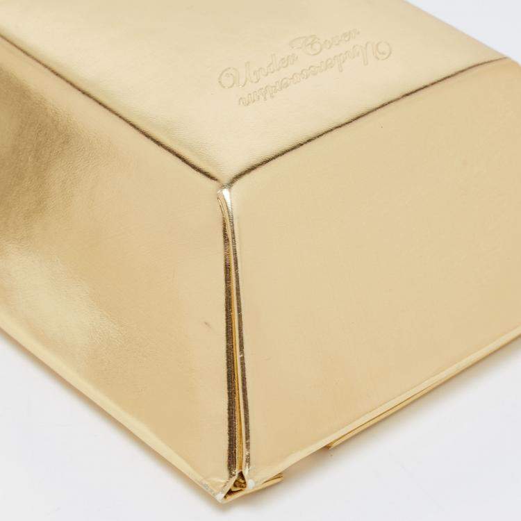 Pre Owned حقيبة كلتش آندركوفر جلد ذهبي بار ذهب