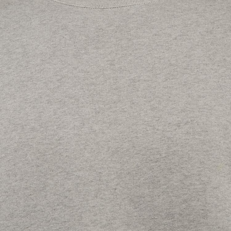 Pre Owned All Saints Grey Cotton Knit Raw Edge Crew Neck Sweatshirt M