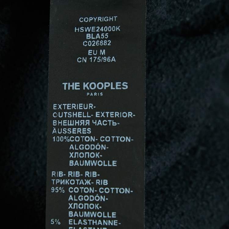 Pre Owned The Kooples Grey Logo Print Faded Cotton Knit Sweatshirt M