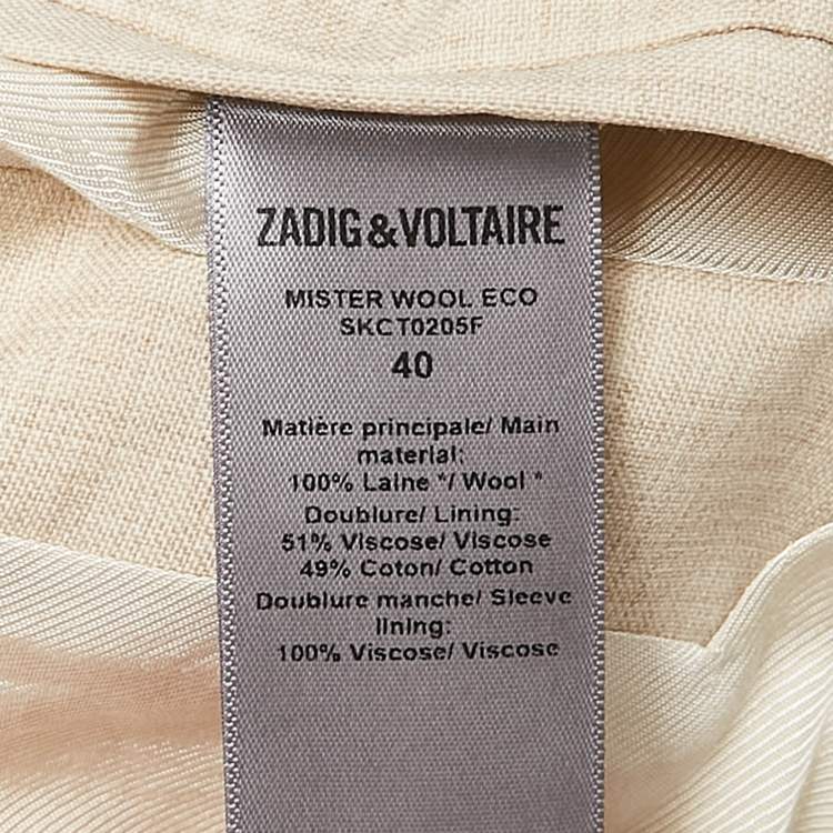 Pre Owned Zadig & Voltaire défilé Beige Mister Wool Eco Blazer M