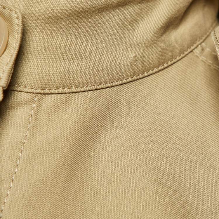 Pre Owned Loewe Beige Cotton Cut-Out Hooded Parka M