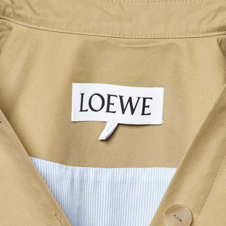 Pre Owned Loewe Beige Cotton Cut-Out Hooded Parka M