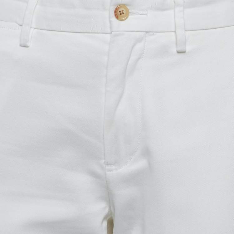 Pre Owned Polo Ralph Lauren White Cotton Gabardine Trousers S