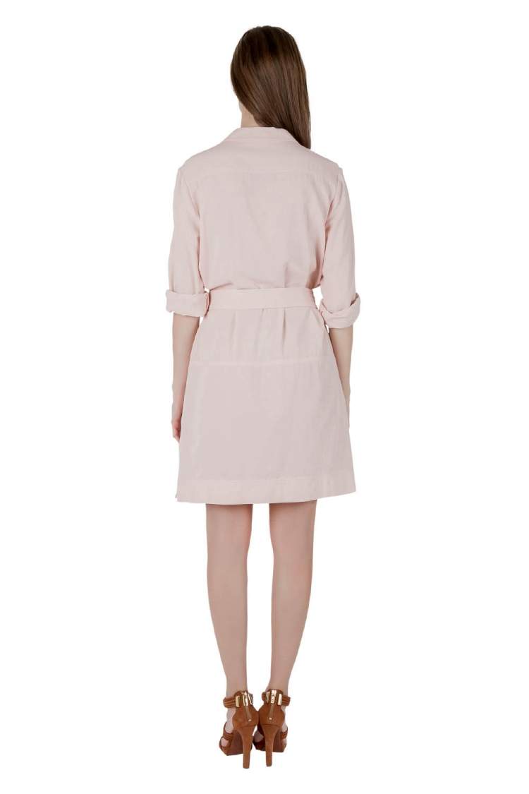 Pre Owned See by Chloe Blush Pink Cotton Lace Up Long Sleeve Shirt Dress M