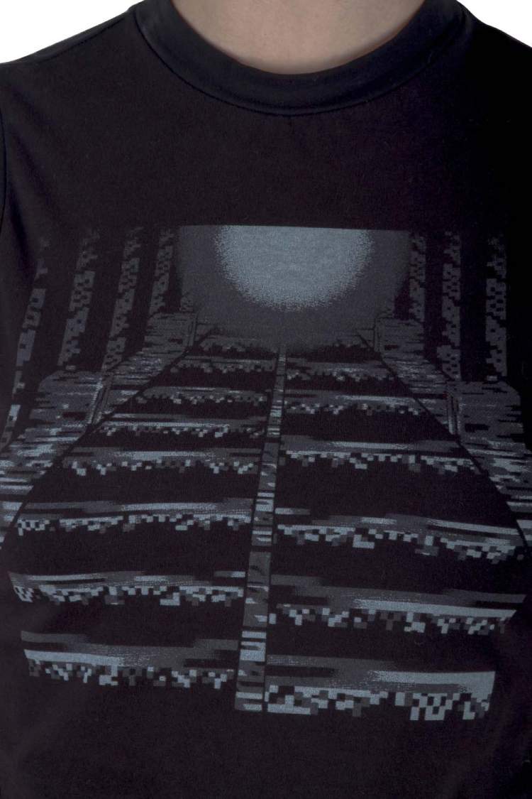 Pre Owned Peter Pilotto Black Cotton Pixel Moon Printed Tank Top M