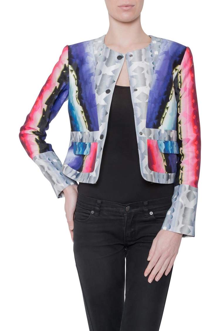 Pre Owned Peter Pilotto Multicolor Geometric Kaleidoscope Print Box Jacket S