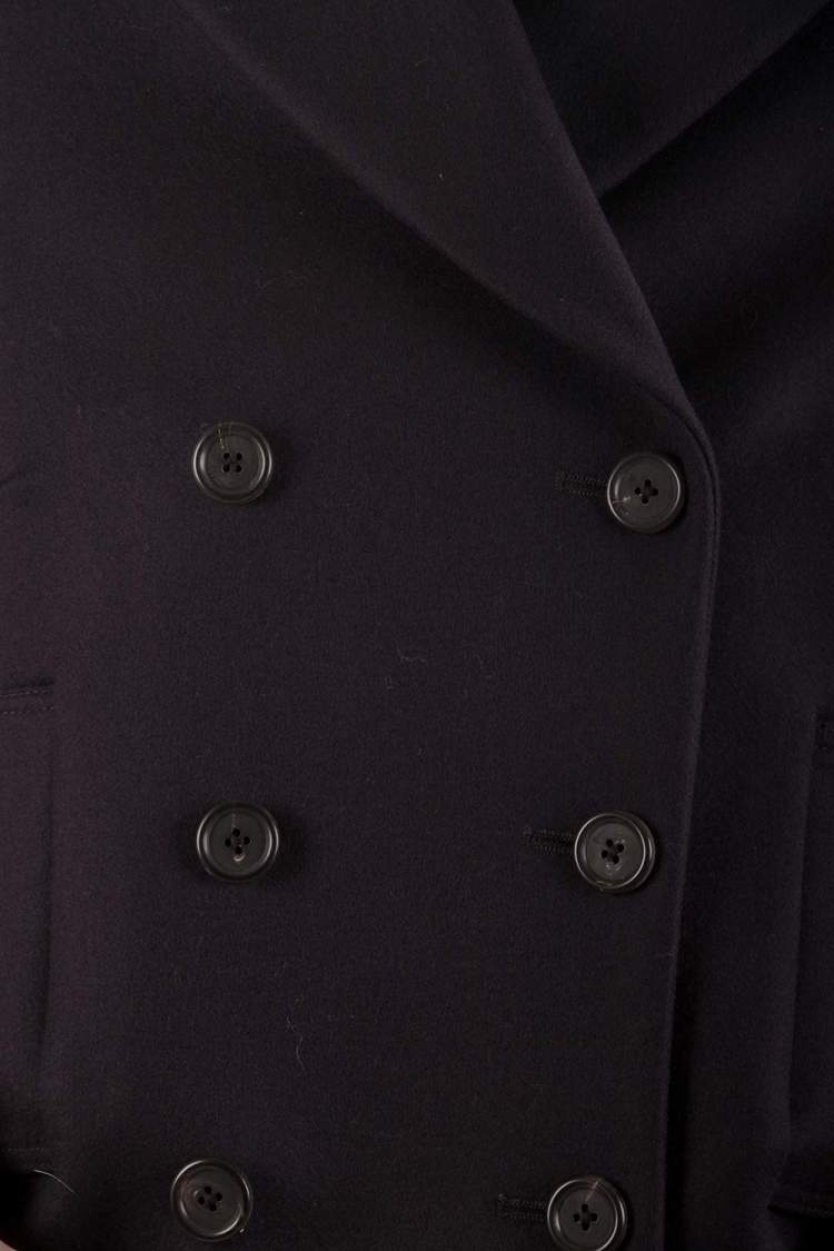 Pre Owned Joseph Navy Blue Felted Wool Double Breasted Yosh Pea Coat M