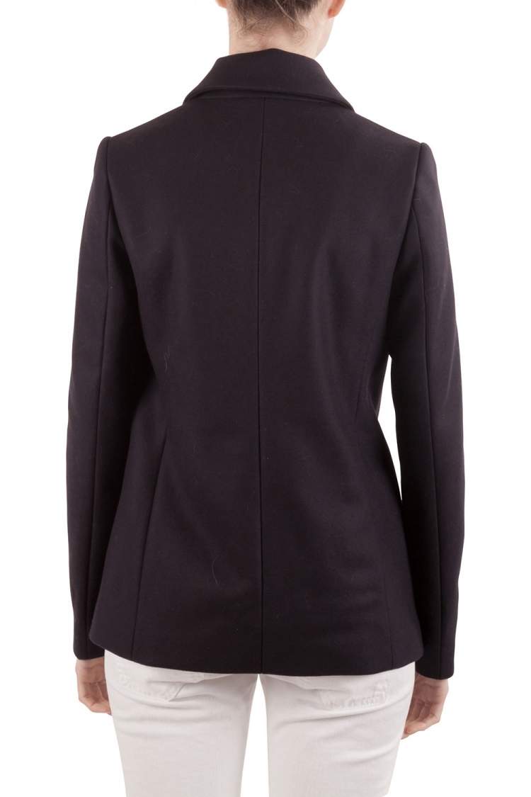 Pre Owned Joseph Navy Blue Felted Wool Double Breasted Yosh Pea Coat M