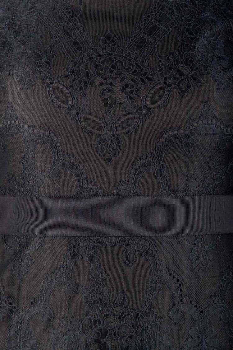 Pre Owned Marchesa Notte Black Lace Ruffle Tiered Hem Feather Insert Cocktail Dress M