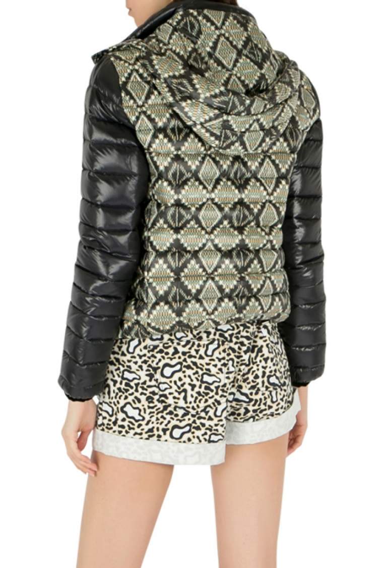 Pre Owned Etro Black Aztec Print Detachable Hood Detail Puffer Jacket M