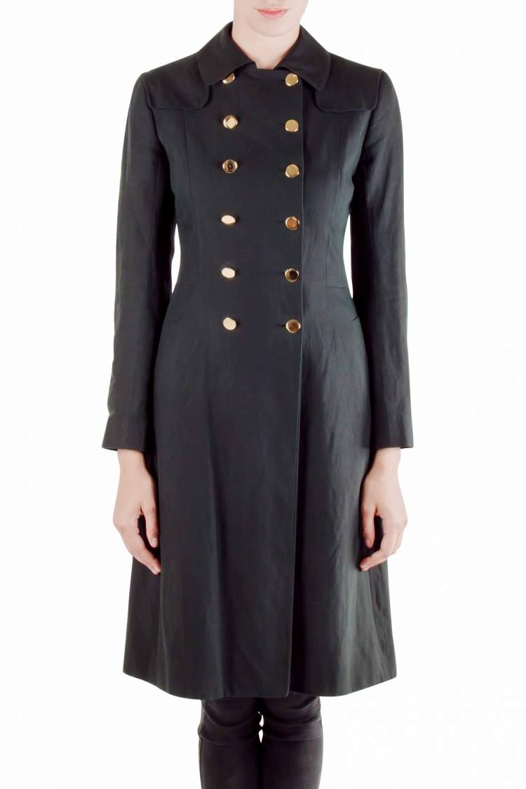 black trench coat gold buttons