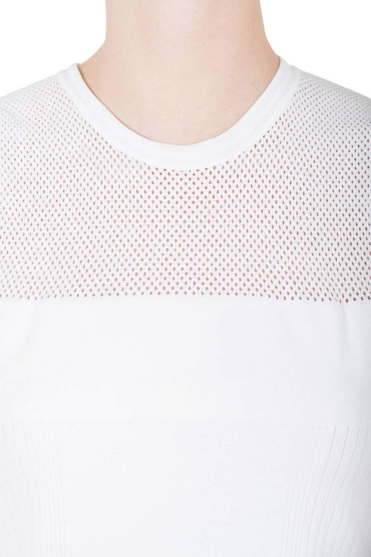 مملوكة مسبقًا Versace White Stretch Knit Maglia Donna Top M 
