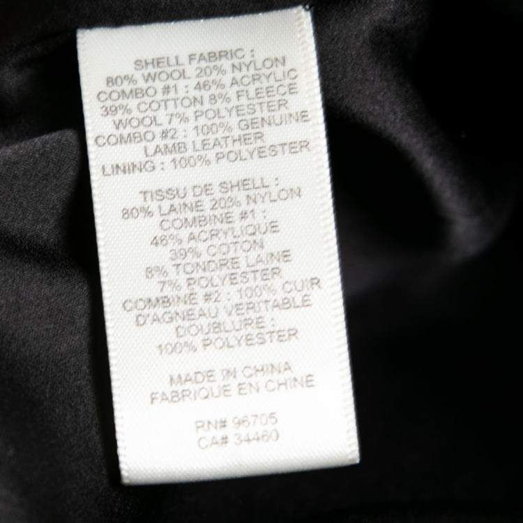 Pre Owned Rebecca Taylor Black Boucle Mid Length Zip Front Coat M 