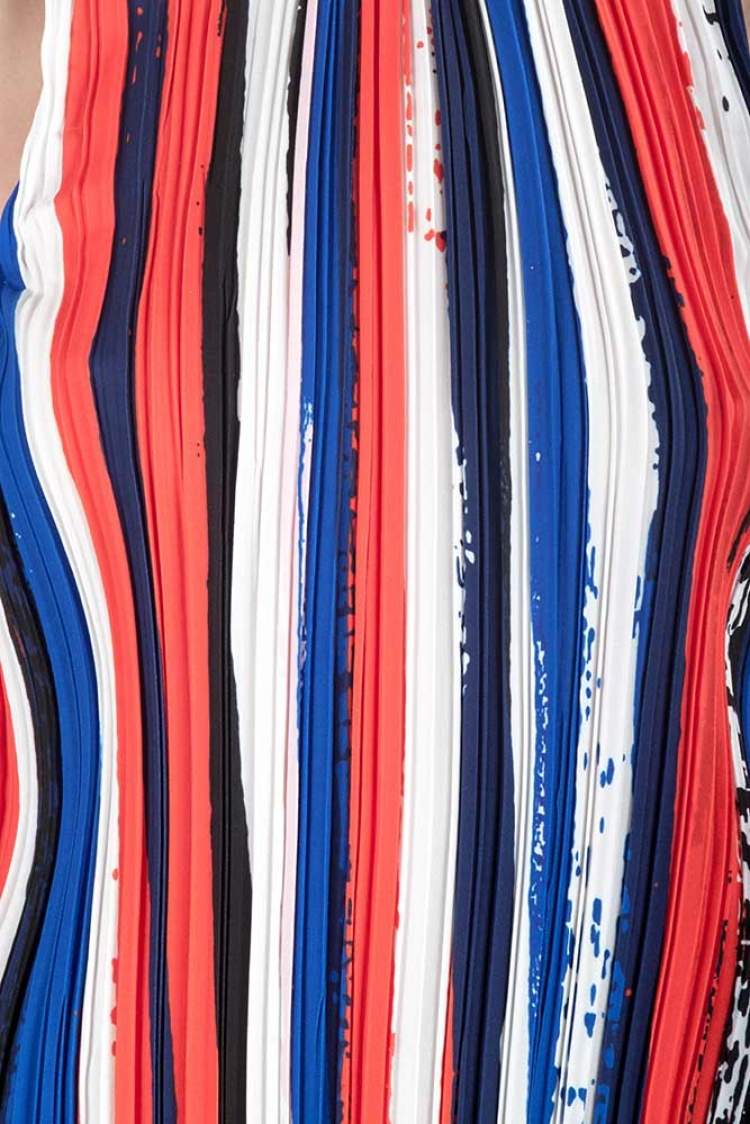 Pre Owned Dion Lee II Multicolor Plisse Striped Knit Sleeveless Top M