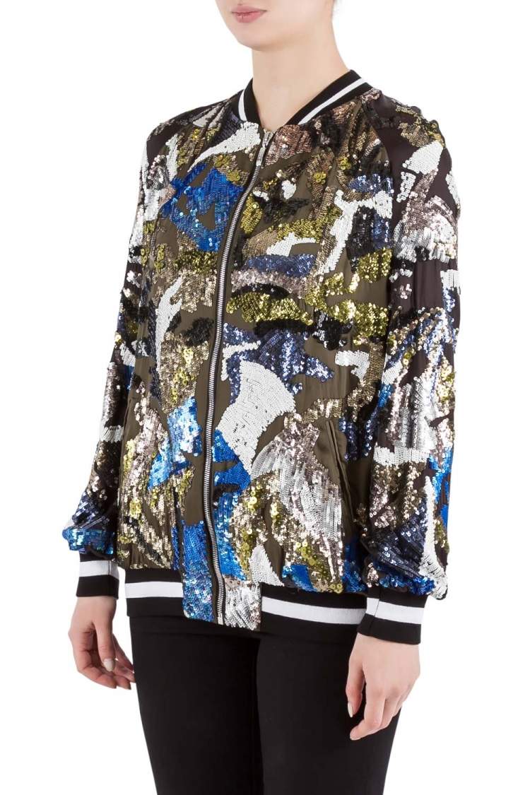 gucci sequin embellished bomber jacket