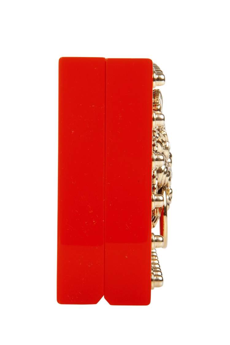 مملوكة مسبقًا Charlotte Olympia Red Perspex Palace Pandora Box Clutch