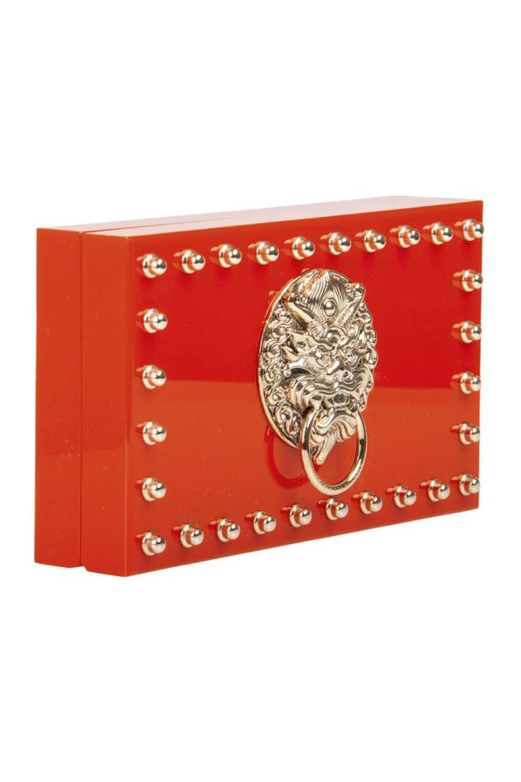 مملوكة مسبقًا Charlotte Olympia Red Perspex Palace Pandora Box Clutch