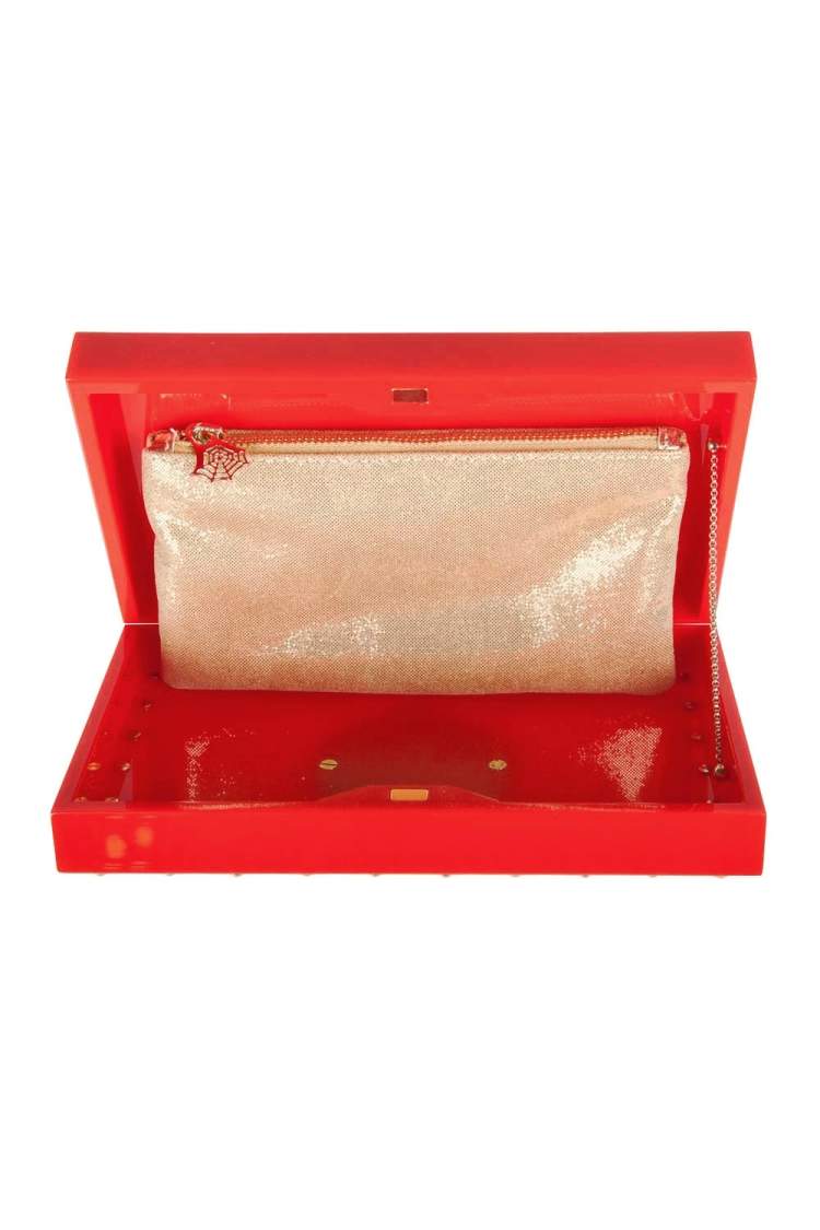 مملوكة مسبقًا Charlotte Olympia Red Perspex Palace Pandora Box Clutch