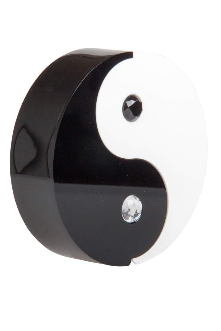 Pre Owned Charlotte Olympia Black/White Plexiglass Yin Yang Clutch