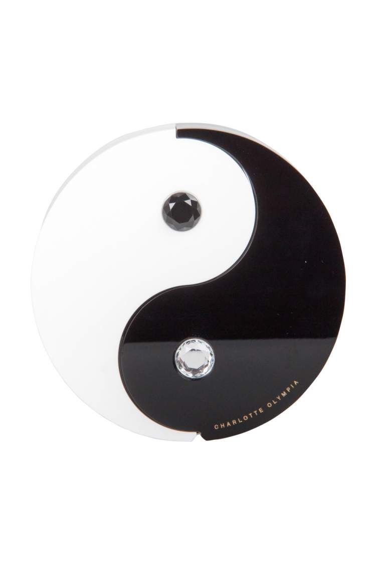Pre Owned Charlotte Olympia Black/White Plexiglass Yin Yang Clutch