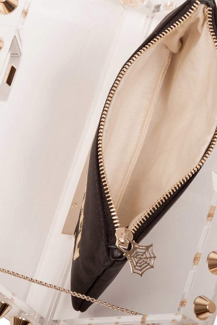 مملوكة مسبقًا Charlotte Olympia Transparent Studded Perspex Naughty and Nice Clutch