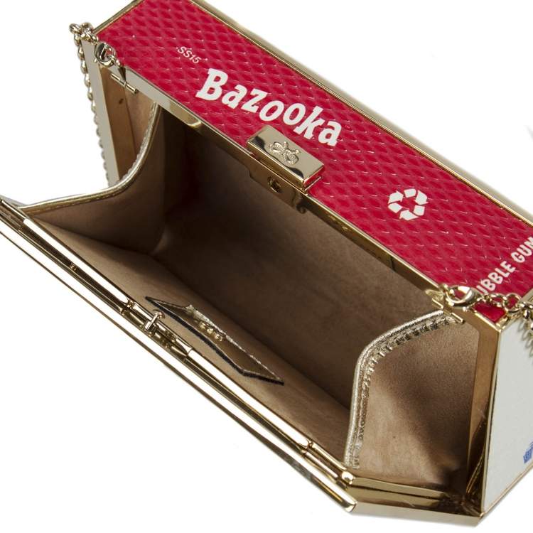 Pre Owned Anya Hindmarch Multicolor Snakeskin Bazooka Imperial Clutch