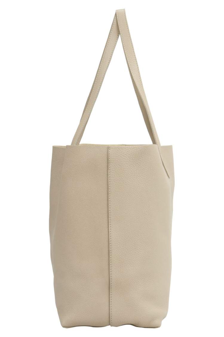 Pre Owned Mansur Gavriel Beige/Sand Tumble Leather Large Tote