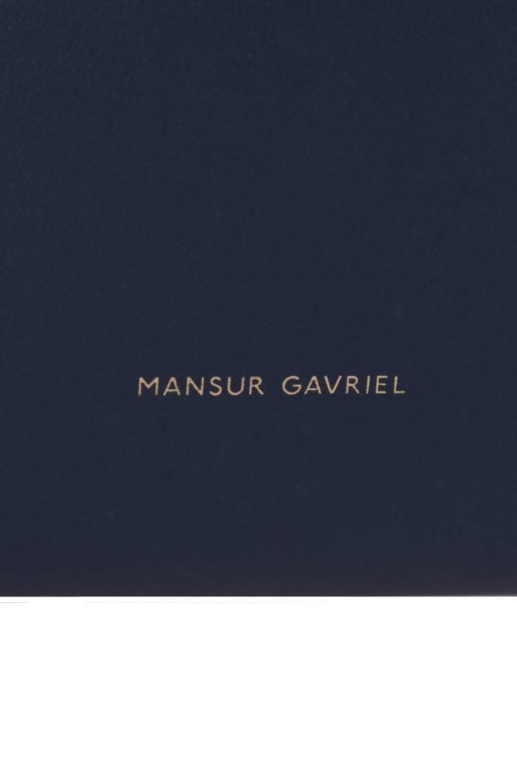 Pre Owned Mansur Gavriel Navy Blue Leather Bucket Bag 