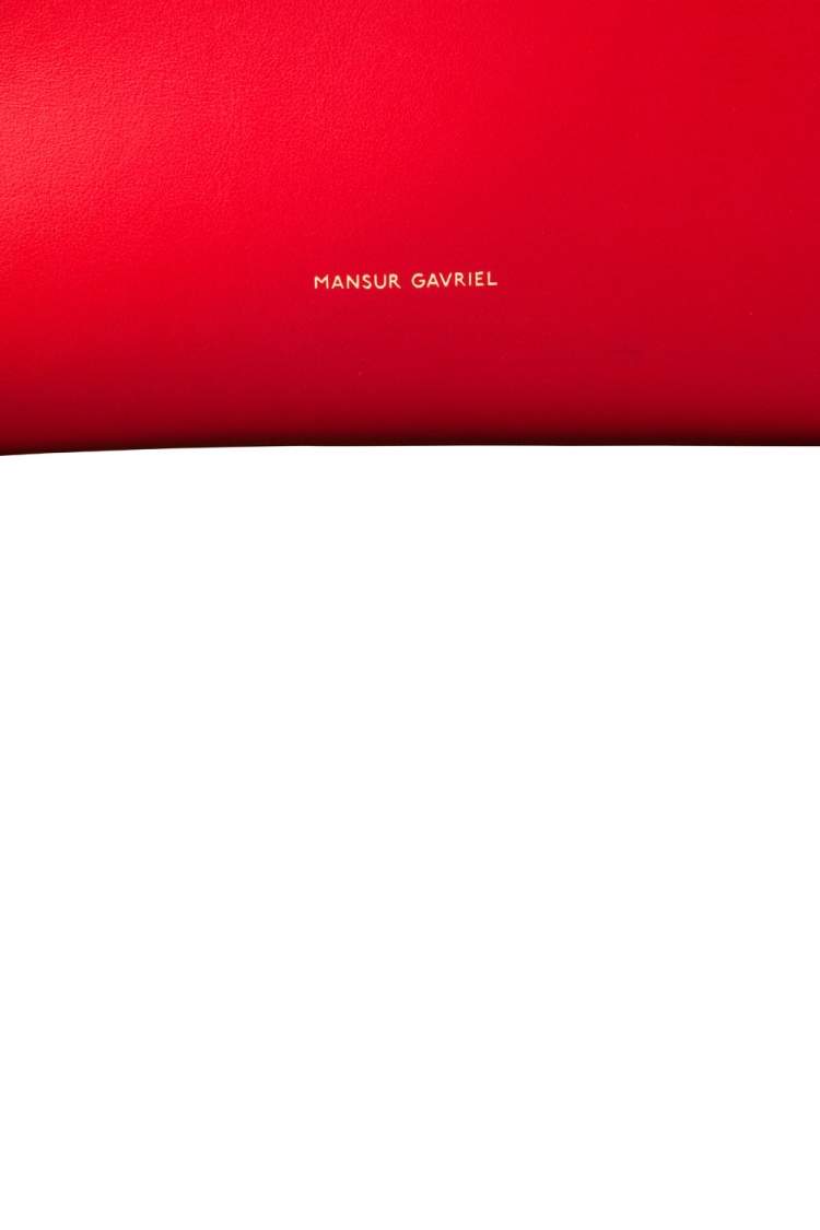 Pre Owned Mansur Gavriel Red Leather Bucket Bag