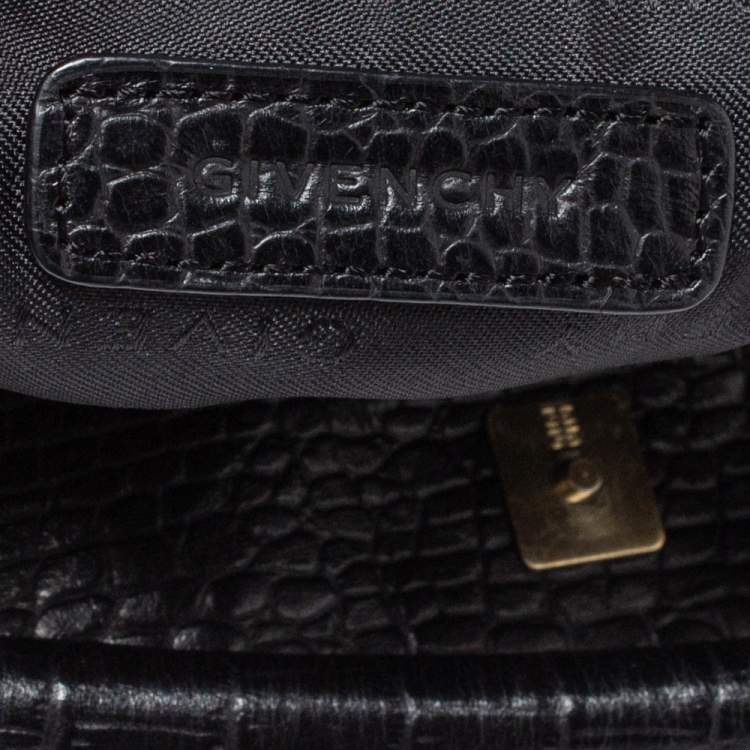 Pre Owned Givenchy Black/Grey Monogram Canvas and Leather Satchel