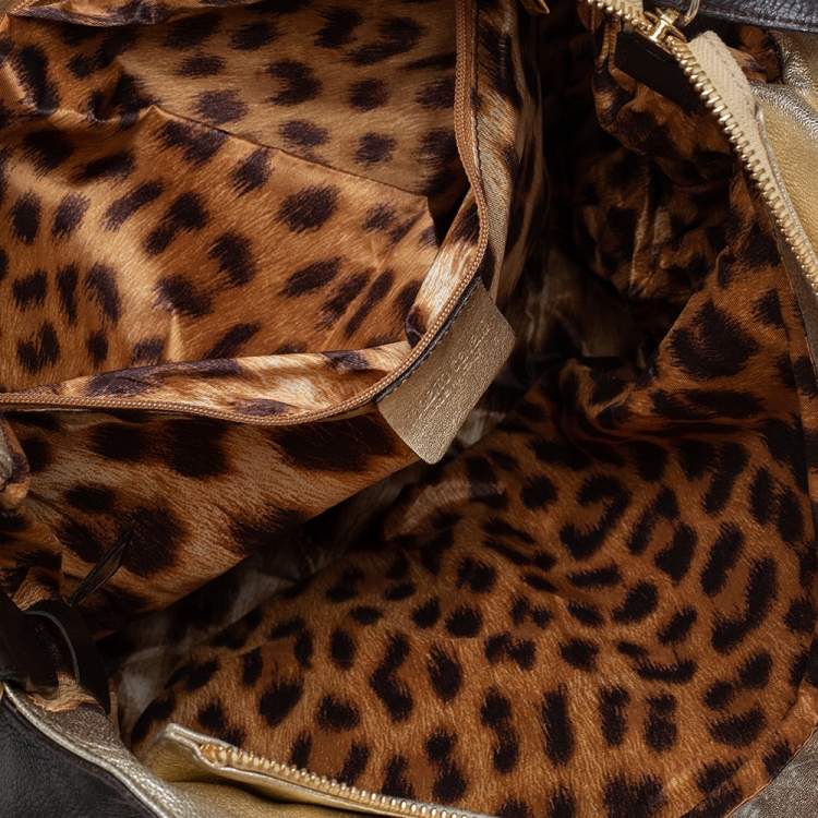 Pre Owned Roberto Cavalli Dark Brown Leather Corset Front Pocket Hobo