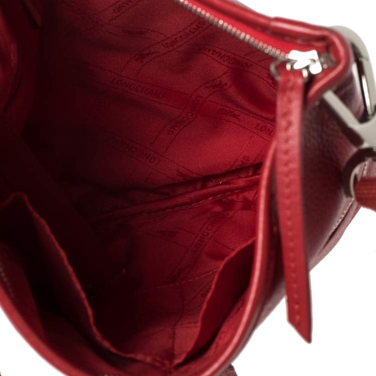 Pre Owned Longchamp Red Leather Messenger Bag