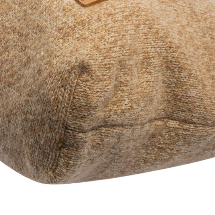 Pre Owned Fendi Beige Cashmere Roll Tote Bag