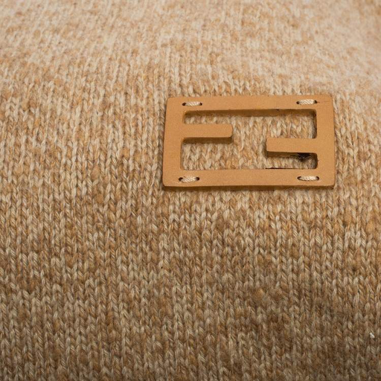 Pre Owned Fendi Beige Cashmere Roll Tote Bag