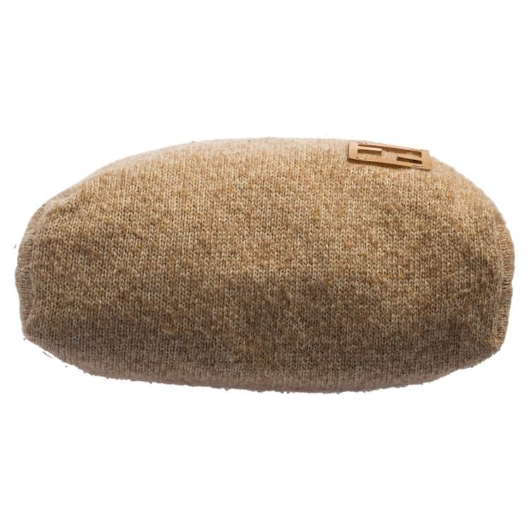 Pre Owned Fendi Beige Cashmere Roll Tote Bag