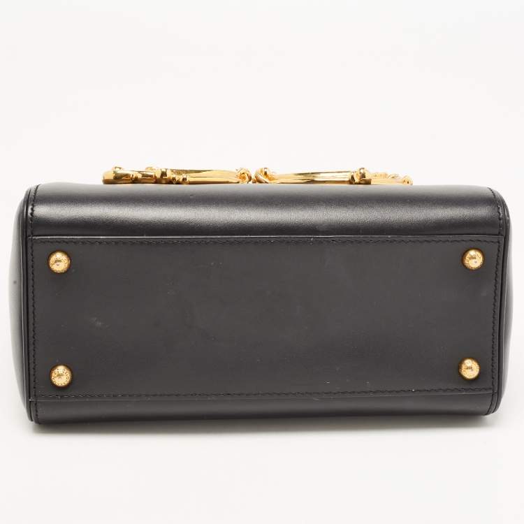 Pre Owned Dolce & Gabbana Black Leather DG Girls Tote