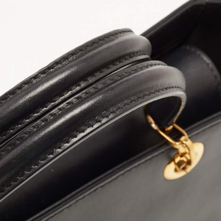 Pre Owned Dolce & Gabbana Black Leather DG Girls Tote
