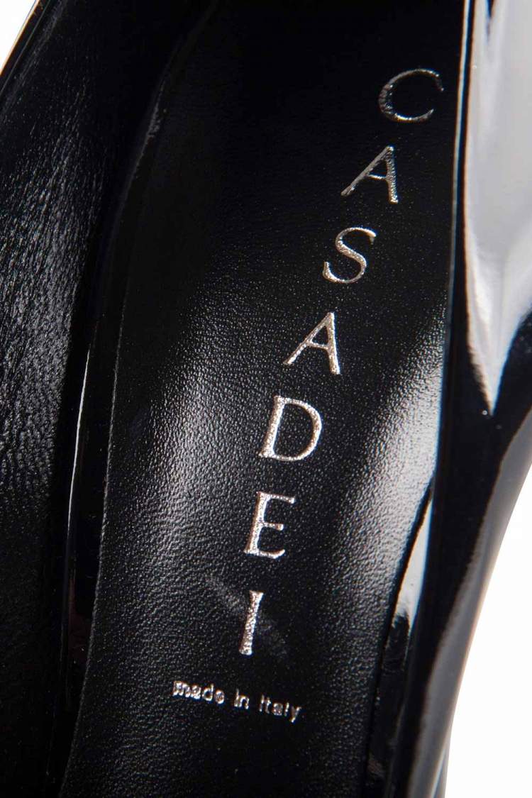 Pre Owned Casadei Black Patent Leather Pumps Size 37